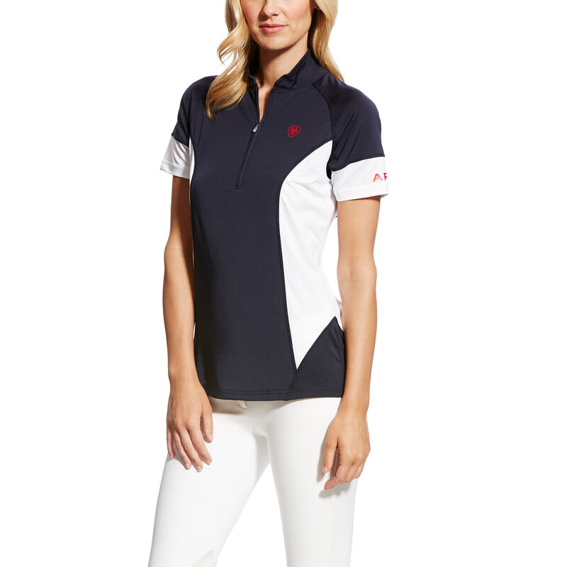 Ariat English: Cambria Jersey 1/4 Zip Base Layer Mujer - Azul Marino (NEMTP4937)